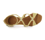 <transcy>Mujer Salón Dorado Zapatos de baile Ante Suela suave Salsa Zapatos de baile latino</transcy>