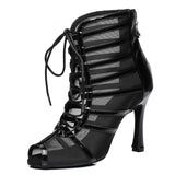 Latin Dance Shoes Women High Heels Ballroom Tango Peep Toes Party Dancing Shoes Soft Soles