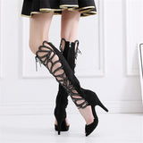 Women Dance Shoes Black White Suede Rhineston Dance Boots for Girls Soft Sole Salsa Dance Shoes for Wedding Sandals