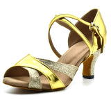 Latin Ballroom Dance Shoes For Women Soft Sole Girls Glitter Salsa Dance Sandals