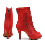 Ballroom Latin Dance Shoes Boots For Women Girls Ladies Dancing Shoes Tango Samba Salsa 6-10CM Heel Shoes