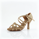 Goldern Color Dance Shoes For Women Girls Ladies Rhinestone Tango Salsa Ballroom Latin Dancing Shoes