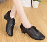 <transcy>Zapatos de baile de carácter moderno para mujer | Zapatos de baile latino con tacones cuadrados negros | Zapatos de salón | Danceshoesmart</transcy>