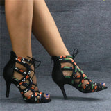 Latin Dance Shoes High Boots Soft Sole Salsa Shoes ballroom Ladies Satin Dance Shoes