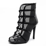 Woman Latin Dance Shoes Black Heeled Ballroom Professional Lady Salsa Tango Dancing Shoes Boots