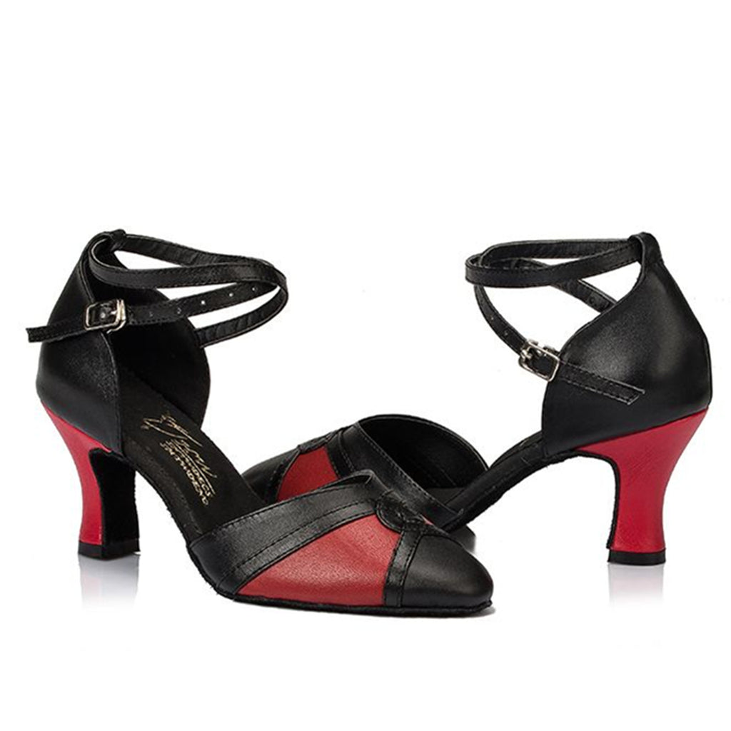 PU Modern Dance Shoes For Women | Black and White Latin Ballroom Dance Shoes | Salsa Shoes | Danceshoesmart