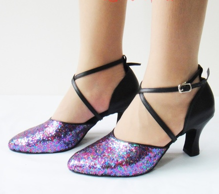 <transcy>Zapatos de baile latino personalizados | Zapatos de baile de salón brillantes con purpurina | Suela de gamuza | Danceshoesmart</transcy>