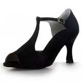 Black Latin Ballroom Salsa Dance Shoes For Women