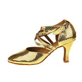 <transcy>Zapatos modernos de oro | Zapatos de baile latino para mujer | Nuevos zapatos de baile de salón | Danceshoesmart</transcy>