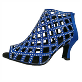 <transcy>Mujer Botas de baile latino de salón Tango Salsa Zapatos de rendimiento Suela de goma personalizada aceptada</transcy>