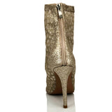 <transcy>Женская обувь для латинских бальных танцев сальса Ботинки с открытым носком на шнуровке из золотой леопардовой сетки</transcy>