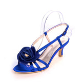 Women Pumps Satin Flower 6cm High Heel Shoes For Wedding Party