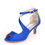Shoes For Women High Heels Satin Sandals Summer Shoes Sandals Ankle Strap Plus Size 35-43