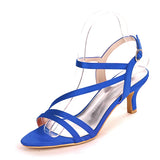 Satin Sandals For Women Bride Open Toe Stiletto Heel Pumps Summer Shoes