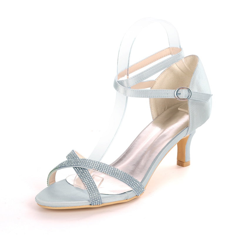 Summer Women Fashion High Heels Wedding Shoes Pump Female Heel Party Strap Sandals