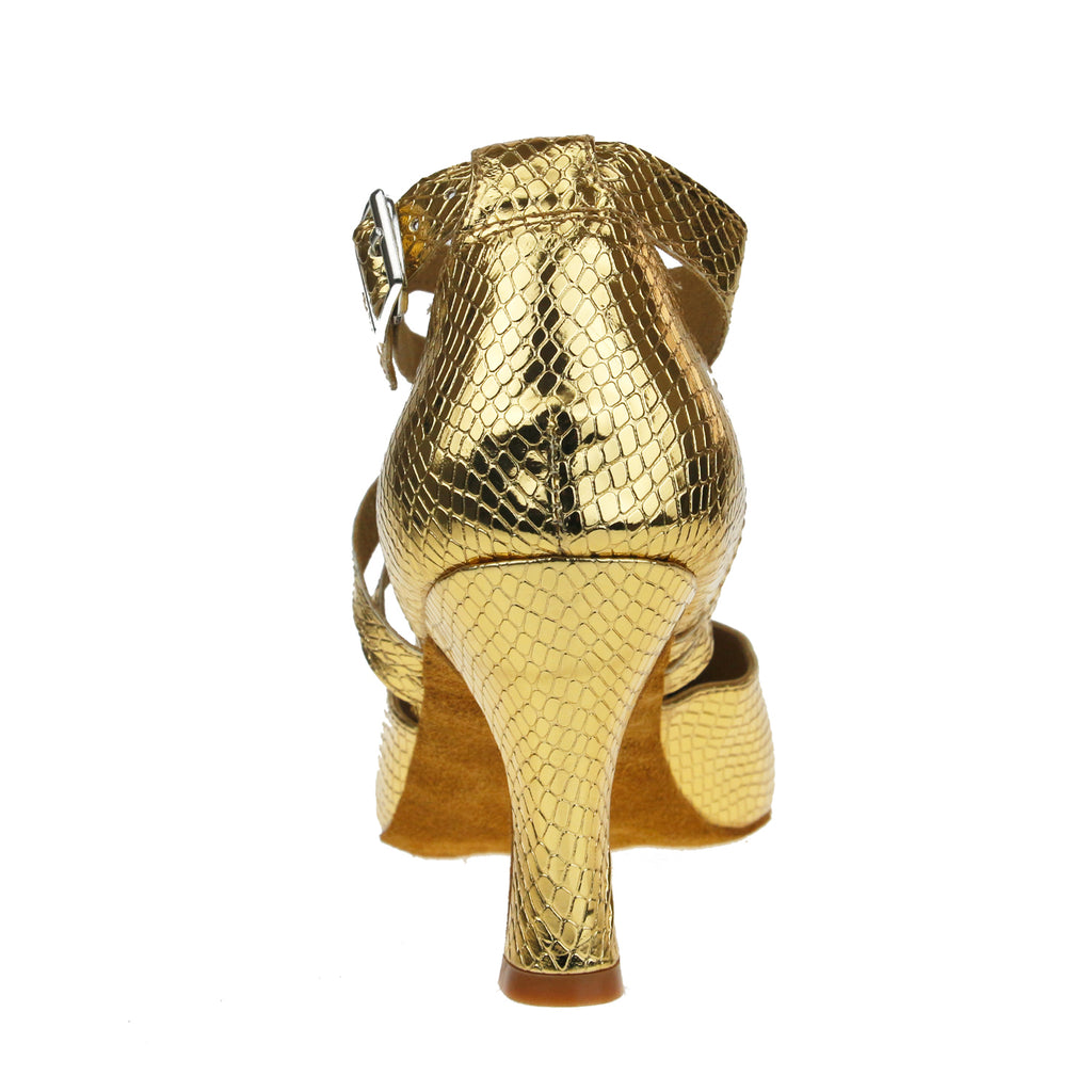 Gold Modern Shoes | Women Latin Dance Shoes | New Ballroom Dance Shoes | Danceshoesmart