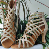 Gold Dance Boots Glitter Professional Heel Plus Size Latin Ballroom Dance Shoes For Women