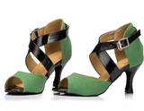 <transcy>Zapatos de baile latino | Zapatos de baile de salón para mujer | Zapatos de salsa flocados | Danceshoesmart</transcy>