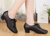 <transcy>Zapatos de baile de carácter moderno para mujer | Zapatos de baile latino con tacones cuadrados negros | Zapatos de salón | Danceshoesmart</transcy>