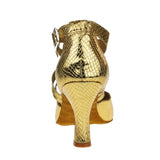 Gold Modern Shoes | Women Latin Dance Shoes | New Ballroom Dance Shoes | Danceshoesmart