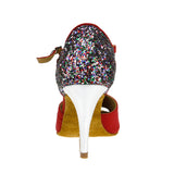 <transcy>Zapatos de baile rojos para mujer | Zapatos de baile de salón con purpurina | Zapatos de baile de salsa latina | Danceshoesmart</transcy>