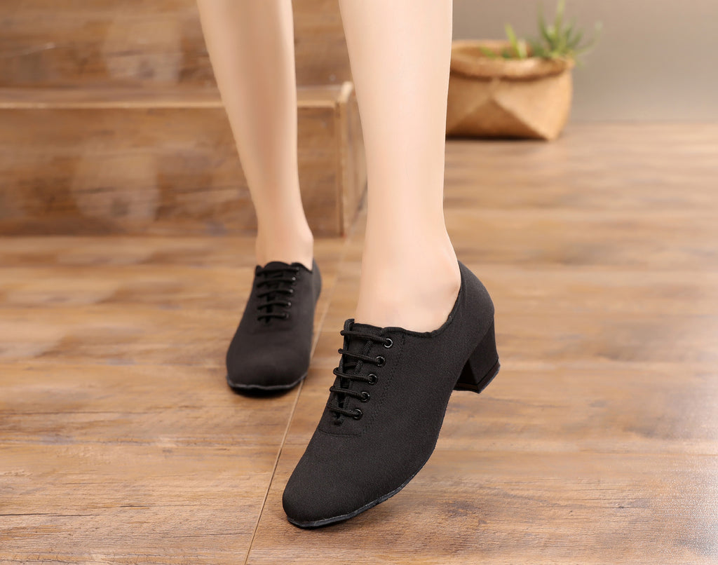Black Modern Dance Shoes | Women's Latin Ballroom Dance Shoes | Thick Heel Salsa Shoes | Danceshoesmart