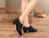 Black Modern Dance Shoes | Women's Latin Ballroom Dance Shoes | Thick Heel Salsa Shoes | Danceshoesmart