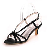 Women Sandals Stiletto Heel Satin 6cm Heel Pumps For Wedding Party