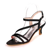 Satin Sandals For Women Bride Open Toe Stiletto Heel Pumps Summer Shoes