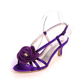 Women Pumps Satin Flower 6cm High Heel Shoes For Wedding Party