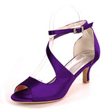 Shoes For Women High Heels Satin Sandals Summer Shoes Sandals Ankle Strap Plus Size 35-43