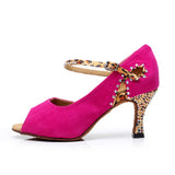 Flock Rhinestone Latin Ballroom Dance Shoes Party Women Ladies