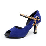 Flock Rhinestone Latin Ballroom Dance Shoes Party Women Ladies