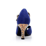 Flock Rhinestone Latin Ballroom Dance Shoes Party Women Ladies