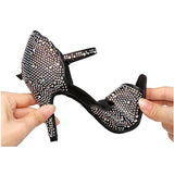 Latin Women Shoes Girls Rhinestone Salsa Shoes For Party Professional Ballroom Dance Shoes