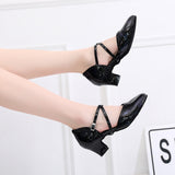 Black Latin Ballroom Salsa Dance Shoes Soft Bottom Modern Dancing Shoes For Women Ladies Girls