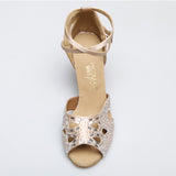 Satin Rhinestone Women Latin Ballroom Salsa Dance Shoes Custom Heel