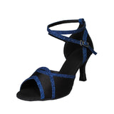 Custom Women Latin Dance Shoes Satin Glitter Ballroom Salsa Party Dance Shoes