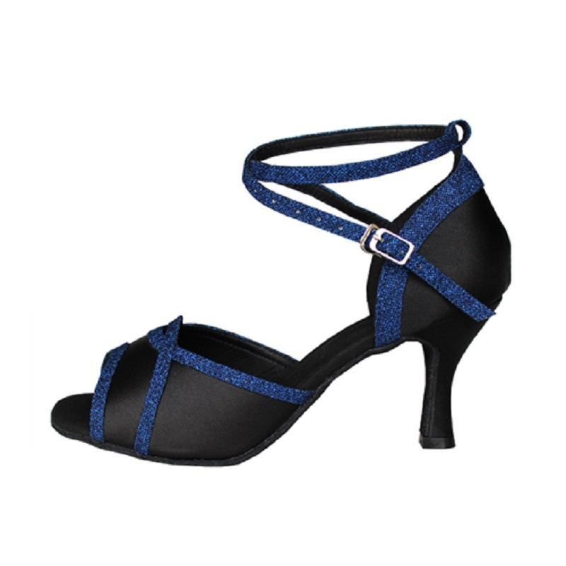 <transcy>Пользовательские женские туфли для латинских танцев, атласные блестящие туфли для бальных танцев, сальсы, танцевальные туфли</transcy>