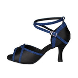 <transcy>Пользовательские женские туфли для латинских танцев, атласные блестящие туфли для бальных танцев, сальсы, танцевальные туфли</transcy>