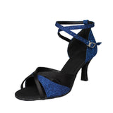 <transcy>Модная танцевальная обувь на каблуке для женщин, атласная блестящая обувь для латинских бальных танцев, танго, сальсы, танцевальная обувь</transcy>