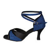 Heel Fashion Dance Shoes For Women Satin Glitter Latin Ballroom Tango Salsa Dance Shoes