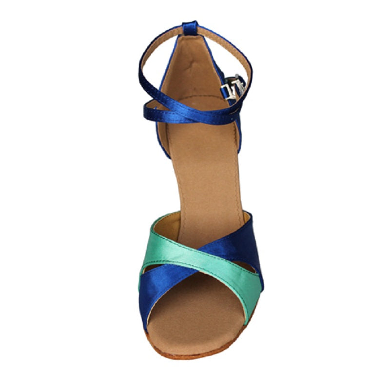 <transcy>Женская атласная обувь для латинских танцев Туфли на каблуках на заказ для бальных танцев сальсы</transcy>