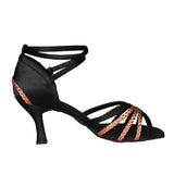 Latin Ballroom Dance Shoes Satin Professional Salsa Tango Party Dancing Shoes Training High Quality