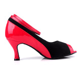 <transcy>Zapatos de baile latino para mujeres profesionales, zapatos de baile negros y rojos, sandalias, zapatos de tacones altos de Salsa, fiesta, deportes para adultos</transcy>