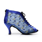 <transcy>Zapatos de baile de salsa de salón latino de malla para mujeres niñas</transcy>