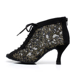 <transcy>Zapatos de baile de salsa de salón latino de malla para mujeres niñas</transcy>
