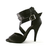 <transcy>Rojo Negro Salón de baile latino Salsa Zapatos de baile Botas Satén Tacón alto Personalizado</transcy>