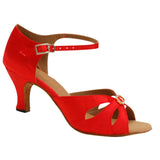 Gold Red Latin Ballrooom Salsa Dance Shoes For Women Girls Buckle