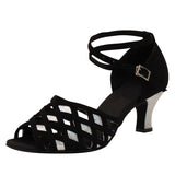 <transcy>Lattice Women Latin Ballroom Salsa Zapatos de baile personalizados de tacón alto</transcy>